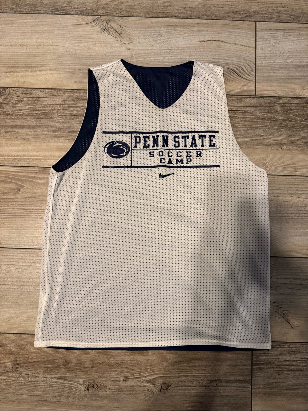 Nike Navy Blue Perforated Training Jersey with Red Logo Patch